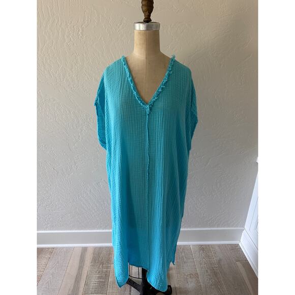 MICHAEL STARS x Evereve Womens Double Gauze Louie V-Neck Dress $148 NEW Size M - Picture 1 of 16